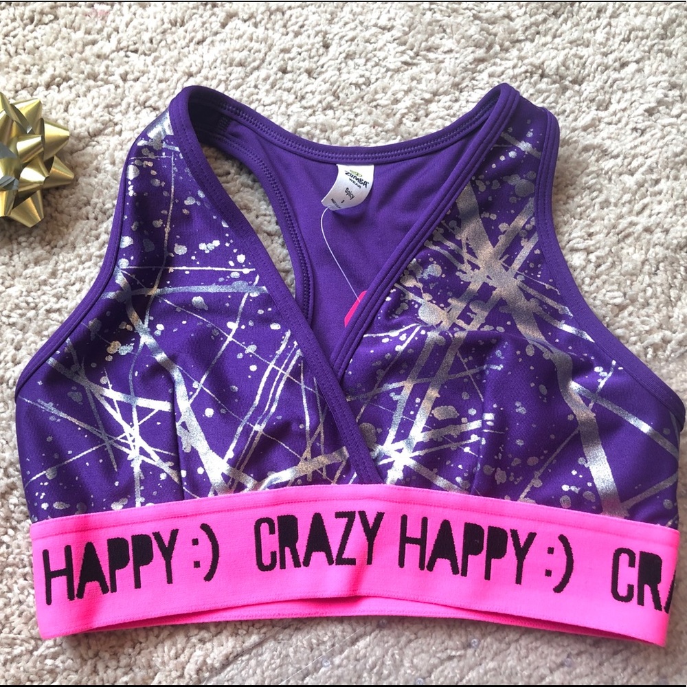 Metallic Silver/Purple Zumba Sports Bra